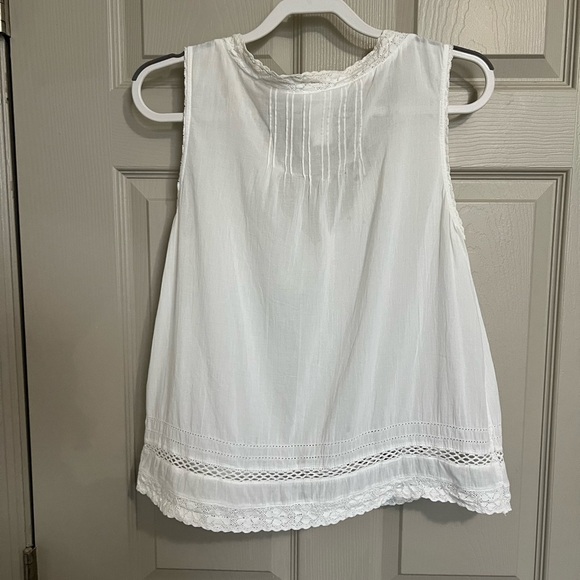 H&M+ Sleeveless White Cotton Lace Top L - Picture 4 of 6